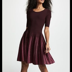 Milly Lurex Pleated Dress